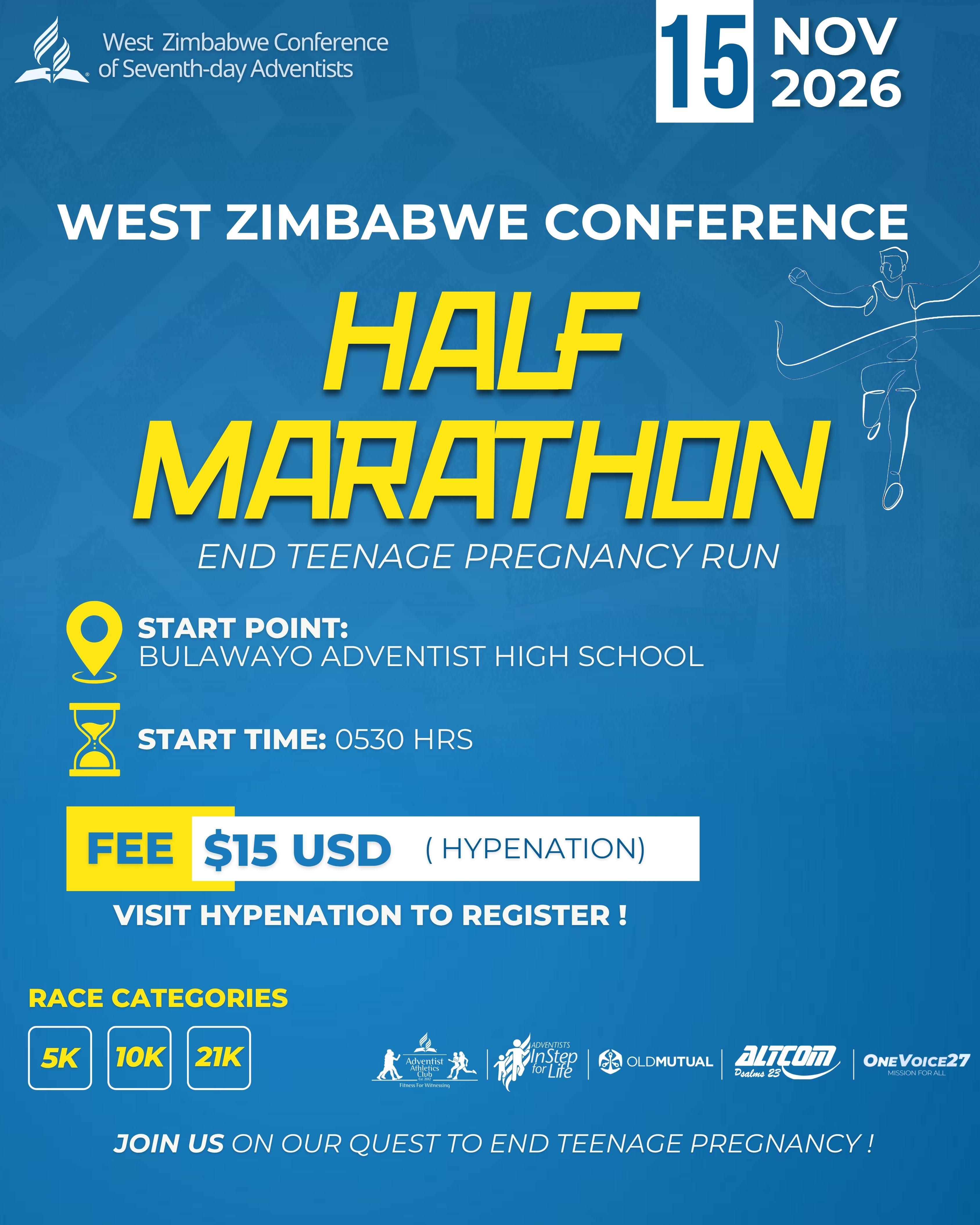 West Zimbabwe Conference of Seventh Day Adventists Half Marathon
